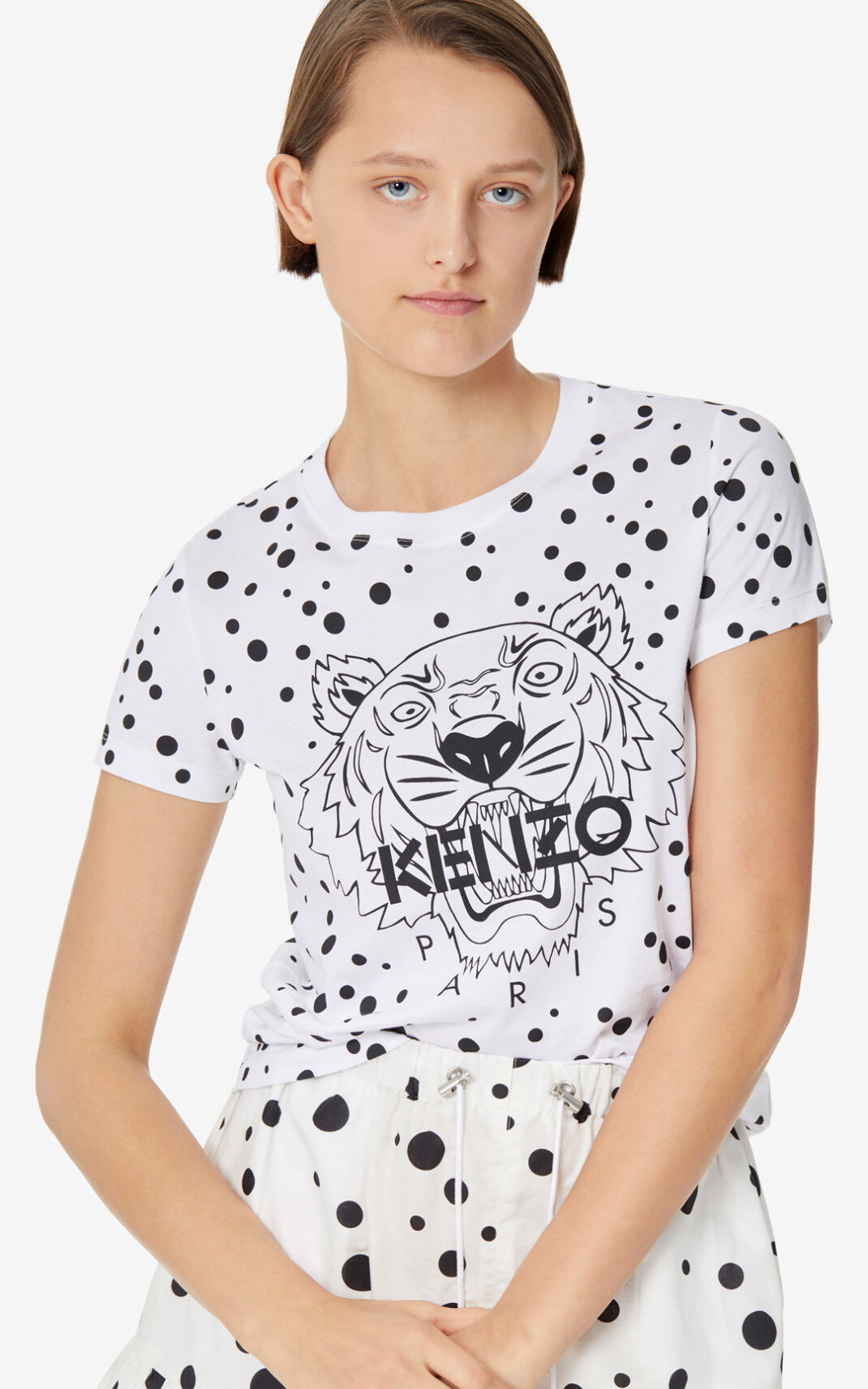 T Shirt Kenzo Dots Tiger Femme Noir | FEXK-69347